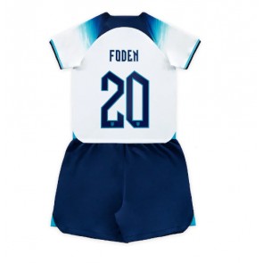 Lacne Dětský Futbalové dres Anglicko Phil Foden #20 MS 2022 Krátky Rukáv - Domáci (+ trenírky)